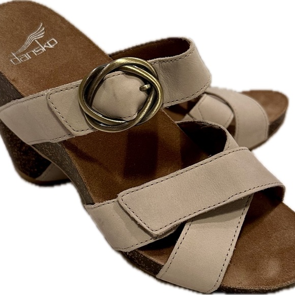 Dansko Susie Ivory Milled Nubuck Wedge Sandal Women's Size US 7.5 /EU 38 - Picture 2 of 9